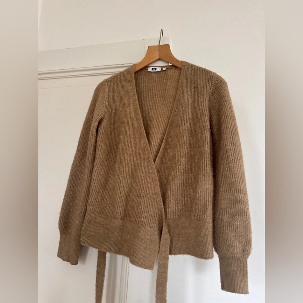 Women’s Taupe Wrap Cardigan Sweater